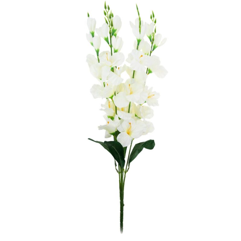 Buchet de flori artificiale cu 5 ramuri, Crem, 66 cm