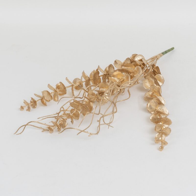 Buchet 7 fire eucalipt, culoare auriu, H 50 cm, B.S.P. / SL741