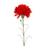 Planta decorativa artificiala, garoafa, rosu, 65cm