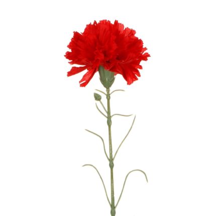 Planta decorativa artificiala, garoafa, rosu, 65cm