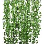 Set 12 ghirlande iedera artificiala pentru decorare, perete, balcon, verde, 2.1 m