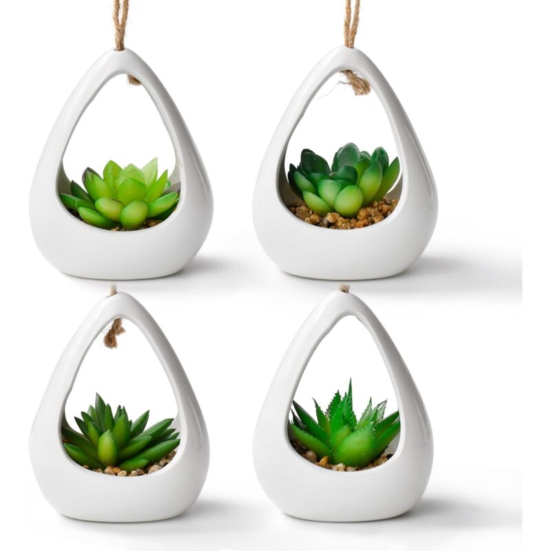 Set 4 Plante Artificiale in Ghiveci, Decor Interior si Exterior, 12x6x8cm