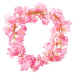 Ghirlanda cu flori artificiale de cires Japonez inflorit, culoare roz, inaltime 175 cm