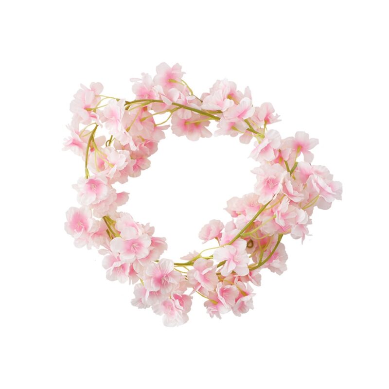 Ghirlanda cu flori artificiale de cires Japonez inflorit, culoare Roz Fucsia, inaltime 175 cm