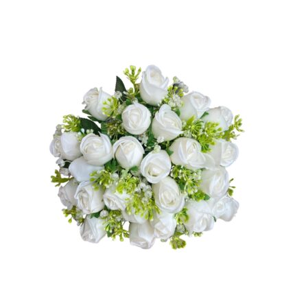Trandafiri 24 buc, culoare alba, 40 cm