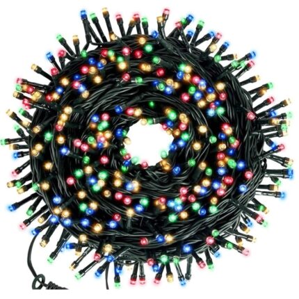 Instalatie brad cu 100 LED-uri, lungime 10m, 8 jocuri de lumini, Multicolor