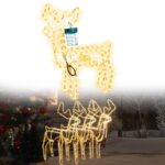 Reni de Craciun cu capul in miscare, 3D, Sillar, lumina alba calda