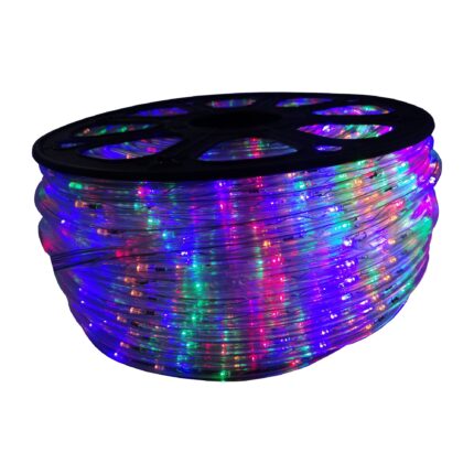 Instalatie de craciun tip furtun luminos, pentru exterior, lungime 10 metri, 8 jocuri de lumini, controler inclus, lumina multicolor