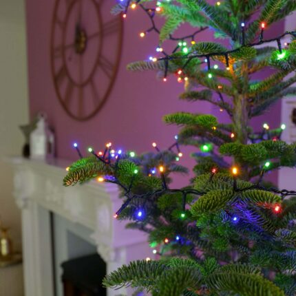 Instalatie de Craciun Muzicala Fir Negru Tip Sir 100 LED -uri Multicolor