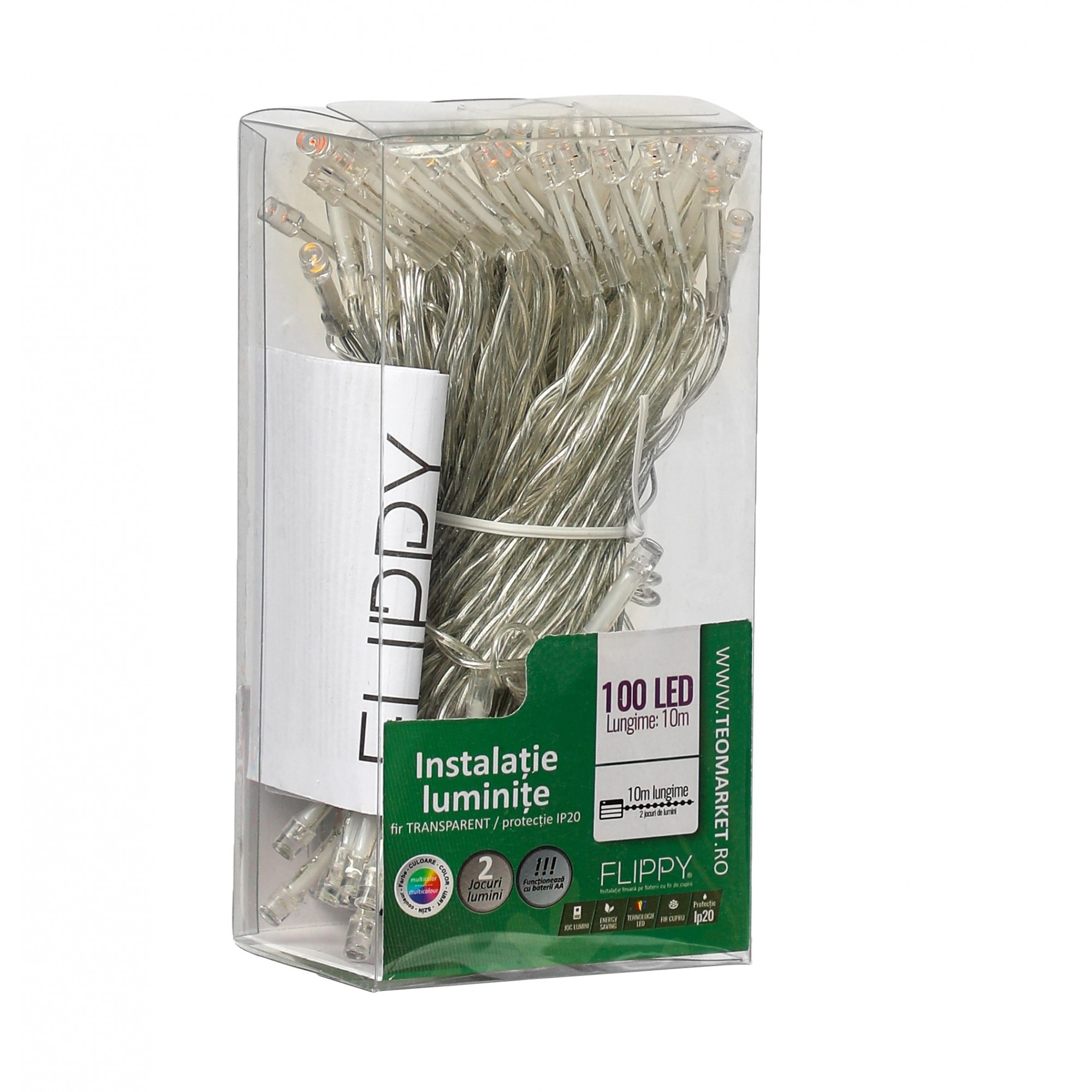 res_7cb7eae5e76f8184ef11d1abd8628842 Instalatie de Craciun cu Baterii Tip Liniar, 2 jocuri de lumini, Fir Transparent 10 m 100 LED -uri, Multicolor