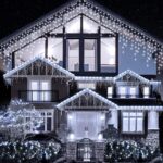 Instalatie Craciun Turturi cu Flash, NEVERMORE, 8 m, 200 Led-uri, Rezistent Apa, Perdea, Franjuri, Exterior/Interior, Interconectabila, Fir Alb gros, Alb rece