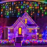 Instalatie De Craciun EDAR Model Turturi, 5 m, 100 Led-uri, Cu 8 jocuri de lumini, Franjuri, Pentru Exterior/Interior, Interconectabila, Fir Alb, Multicolor