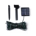 Instalatie 100 LED, pentru exterior, cu incarcare solara, alb rece