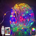 Instalatie De Craciun Inteligenta De Interior EDAR, Aplicatie Telefon Si Telecomanda, Conectare USB, Pentru Brad, Conexiune Bluetooth, Jocuri De Lumini, Modificare Intensitate Luminoasa, 110 Leduri, 10 Metri, Grad Protectie IP65, Multicolora