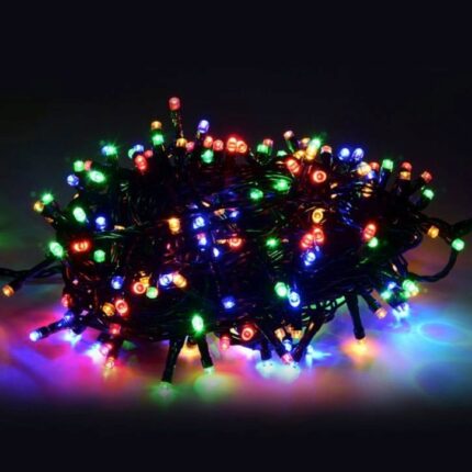 Instalatie de Craciun, 16 metri, 200 Leduri, Fir Negru, Instalatie Brad Multicolor
