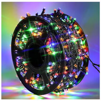 Instalatie De Craciun Impact Vision®, Lungime 80 m, Tip Rola, 380 leduri, Pentru Interior/Exterior, 8 Moduri De Lumini, Alimentare Priza 220V, LED, Multicolor