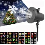 Proiector laser led exterior pentru Craciun, Halloween, Valentine's Day sau Dragobete, JustZen® CR4, 12 modele de proiectate, alimentare retea