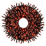 Instalatie de Craciun Liniara SIKS, Interior/Exterior, Rola 100m, 8 jocuri de lumini, Rosu, Fir Negru