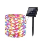 Instalatie solara exterior, NEVERMORE, 10 m, 100 cob-uri, 8 jocuri de luminii, Impermeabil, Multicolor