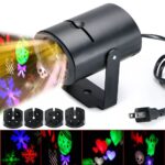 Proiector laser led pentru Craciun, Halloween, Valentine's Day sau Dragobete, JustZen® CR3, 4 modele de proiectate, alimentare retea, negru