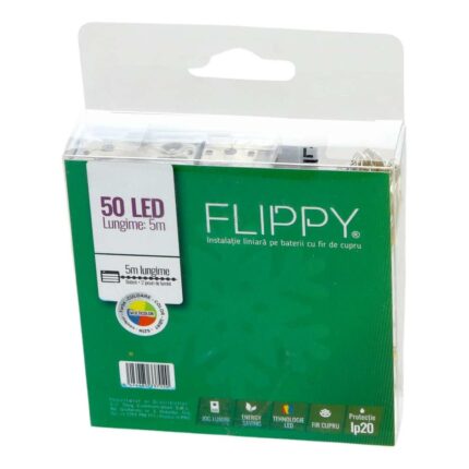 Instalatie de Craciun cu Baterii Tip Liniar, 2 jocuri de lumini, Fir Cupru 5 m 50 LED -uri, Multicolor