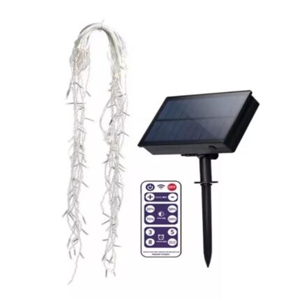 Instalatie Luminoasa Solara, Lumina Alba Rece, 320 LED-uri, Telecomanda, 12m