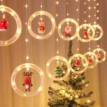 Instalatie De Craciun SIKS, Perdea 10 Inele Luminoase, Cu Figurine, Interconectabila, Alb Cald