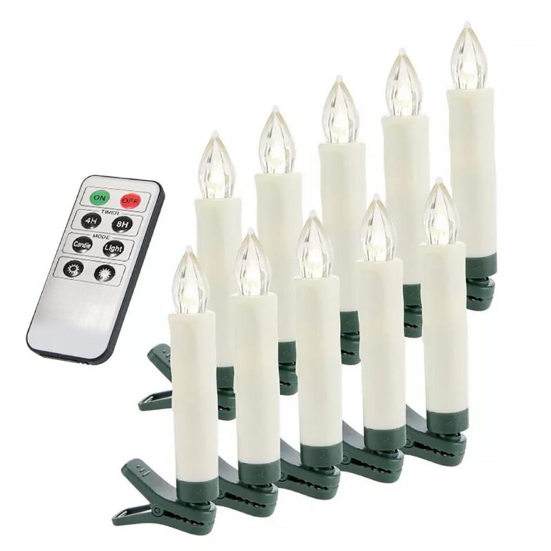 Set de lumanari fara fir cu telecomanda, 30 buc, Timeless Tools, cu temporizator, Alb cald
