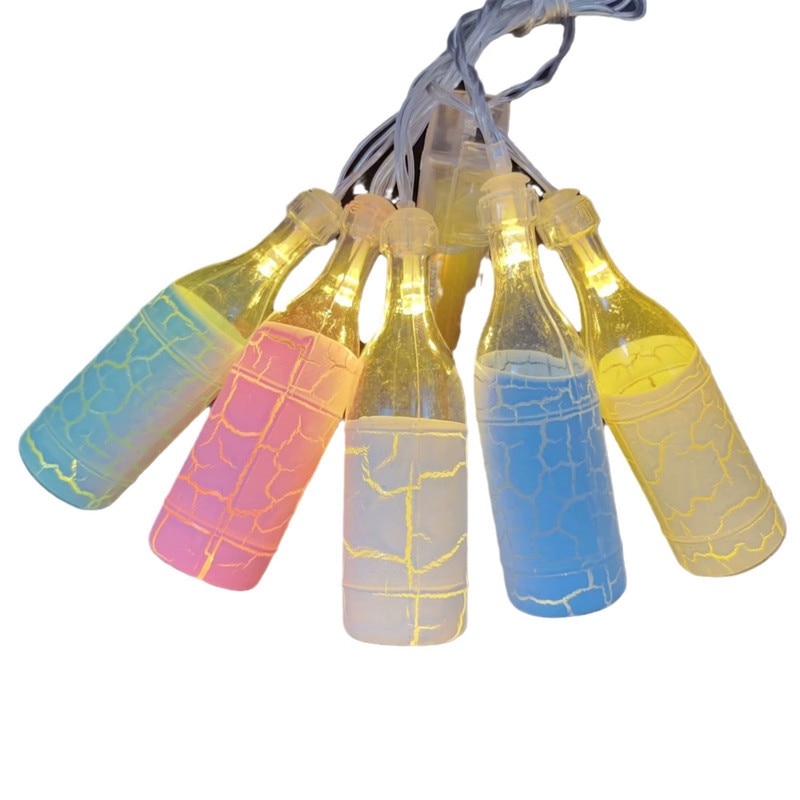 Instalatie 20 flacon LED-uri, lumini colorate, 3m, pentru decor interior si exterior, USB