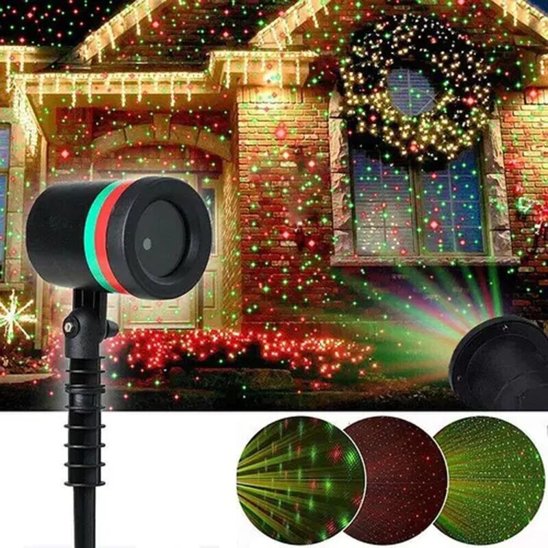 Ptoiector laser pentru Craciun, DomowyŚwiat, Exterior, 100 m, Rosu/Verde