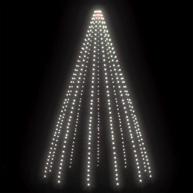 Instalatie brad 500 LED alb rece IP44 500 cm interior/exterior 328896