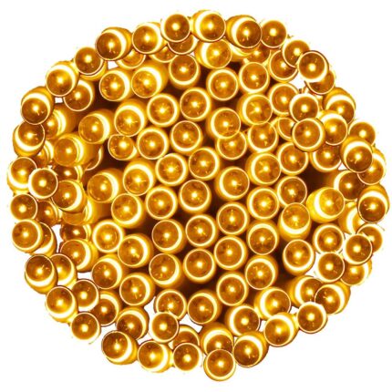 Instalatie lumini de exterior pentru gradina, 5 metri, 50 LED-uri, cu baterii, galben