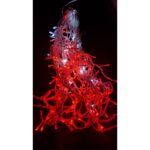 Instalatie de Craciun 4 m x 0.7, Perdea Franjurata, Rosie, 132 leduri, 9010R