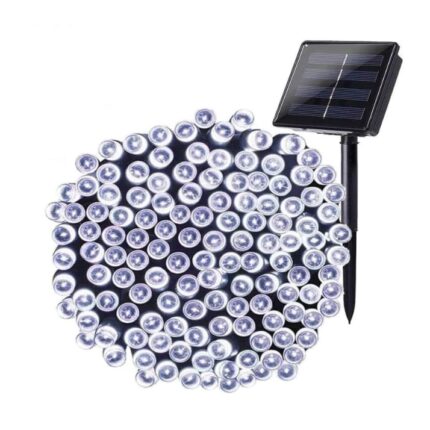 Instalatie solara decorativa, HYT, Exterior, Incarcare solara, 10 m, 100 LED-uri, Alb rece