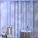 Instalatie De Craciun SIKS, 3 M X 3 M, Model Plasa USB, 8 Moduri, 300 Leduri, Rezistenta La Apa, Luminozitate Reglabila, Cu Telecomanda, Perdea Alb Rece