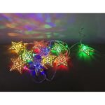 Instalatie de Craciun, Stele sclipitoare, 20 LED-uri cu lumini multicolore, 3, 7 m, interior