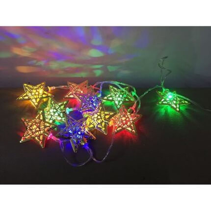 Instalatie de Craciun, Stele sclipitoare, 20 LED-uri cu lumini multicolore, 3, 7 m, interior