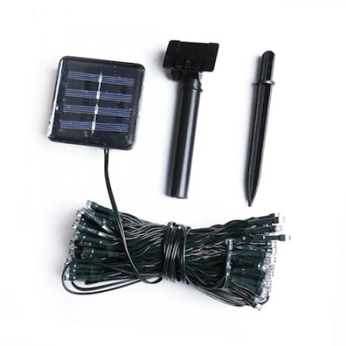 Sir de lumina cu panouri solare, 100 LED, exterior, multicolora