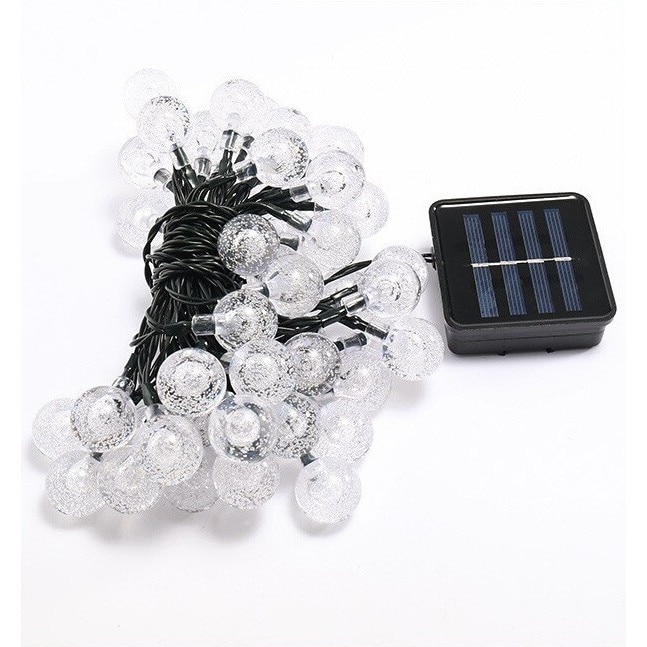 Ghirlanda solara, Cafuneplus®, 12 m, 100 LED-uri, 8 moduri, IP67,17 cm, Alb cald