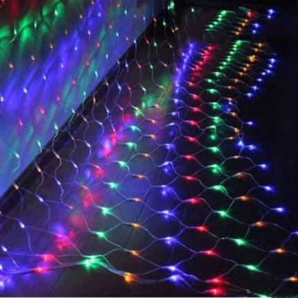 Instalatie de Craciun Sdx Market®, 2 m x 2 m, Plasa, Multicolor, 160 leduri, plasa luminoasa / girlanda / de exterior 6008M