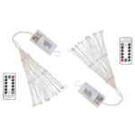 Set 2 instalatii de Craciun Kosiil®, Model foc de artificii, 120 LED-uri, Cupru, 8 moduri, Lumina Calda