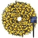 Instalatie Craciun Solara, Yefound®, 22 metri, 200 LED-uri, Panou solar mare, Galben