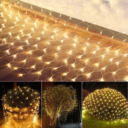 Instalatie de Craciun tip perdea Timeless Tools, 128 LED, Alb cald