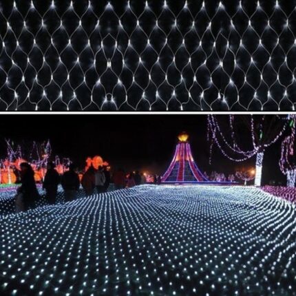 Instalatie de Craciun, 2 m x 2 m, Plasa, Alb rece, 160 leduri, plasa luminoasa / girlanda / de exterior 6008W