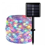 Instalatie cu incarcare solara Impact Vision®, 100 led, 10 m lungime, fir cupru, multicolor