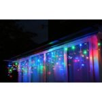 Instalatie de Craciun, 2,5 m x 0.35 m, Perdea, Multicolor, 40 leduri, Sdx Market®, perdea luminoasa de exterior