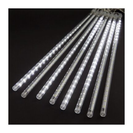 Instalatie de Craciun tip turturi de gheata in topire, 320 Leduri, 8 baghete x 40 Leduri, lungime 50 cm, putere 6W, Alb rece