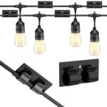 33 de bucati Carlige pentru lumini de sir adeziv, Instalatii de Craciun pentru Interior is exterior, CUKIN, Plastic, Suspensie, Negru