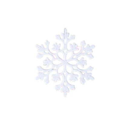 Set 5 decoratiuni, fulgi de nea, pentru bradul de Craciun, 10 cm, Alb