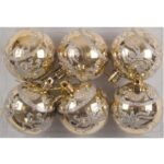 Set 6 globuri decorate eNoelle, auriu, diam. 6 cm